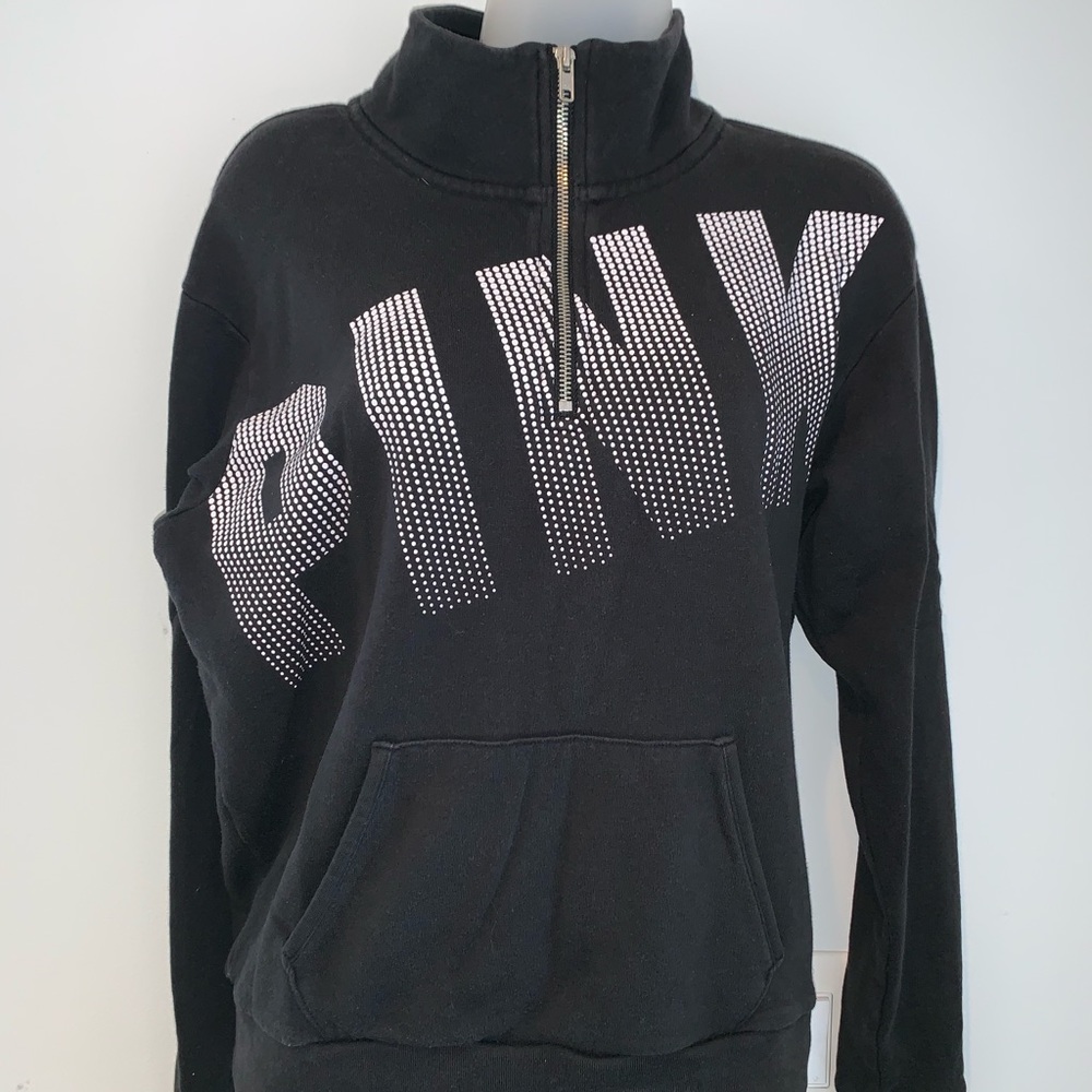 pink half zip sweatshirt